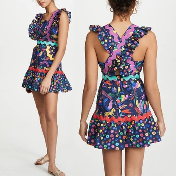 Celia B Women's Blue Amatista Printed Women's Mini Jumper Dress Size: XS NWOT - Picture 8 of 8